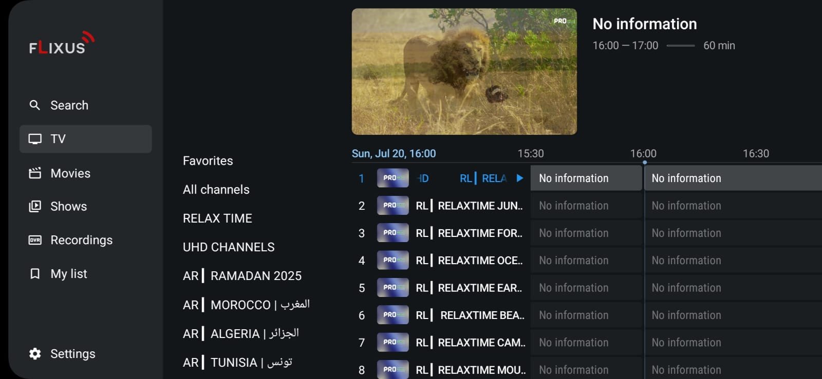 FLIXUS TVmate Movies Interface