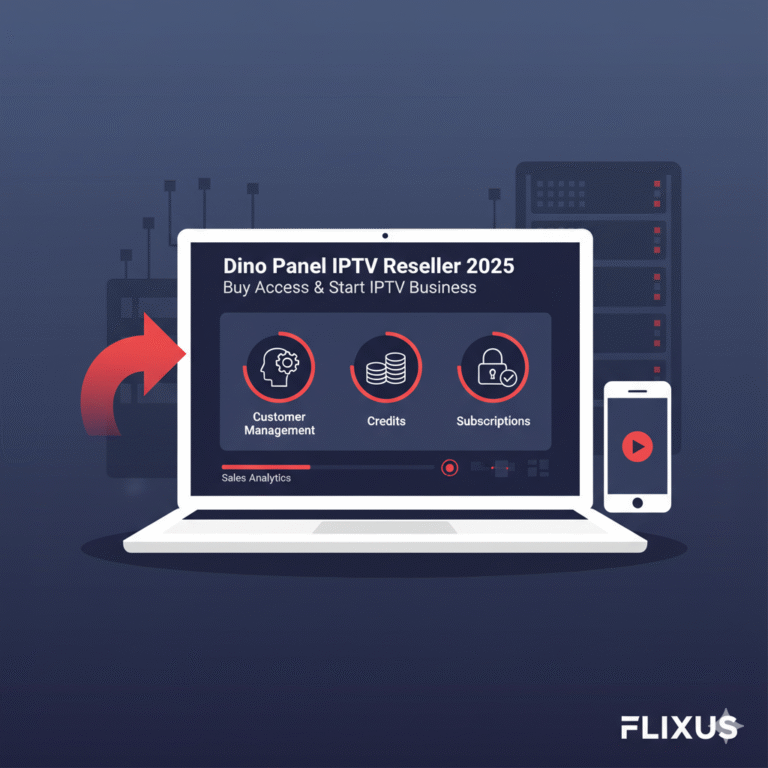 Dino Panel IPTV Reseller 2025 buy reseller access and start IPTV business with FLIXUS support