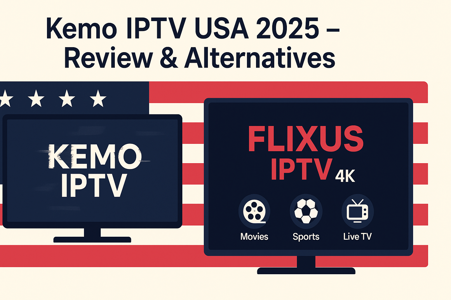 Kemo IPTV USA 2025 review and best FLIXUS IPTV alternatives with 4K streaming channels and USA content