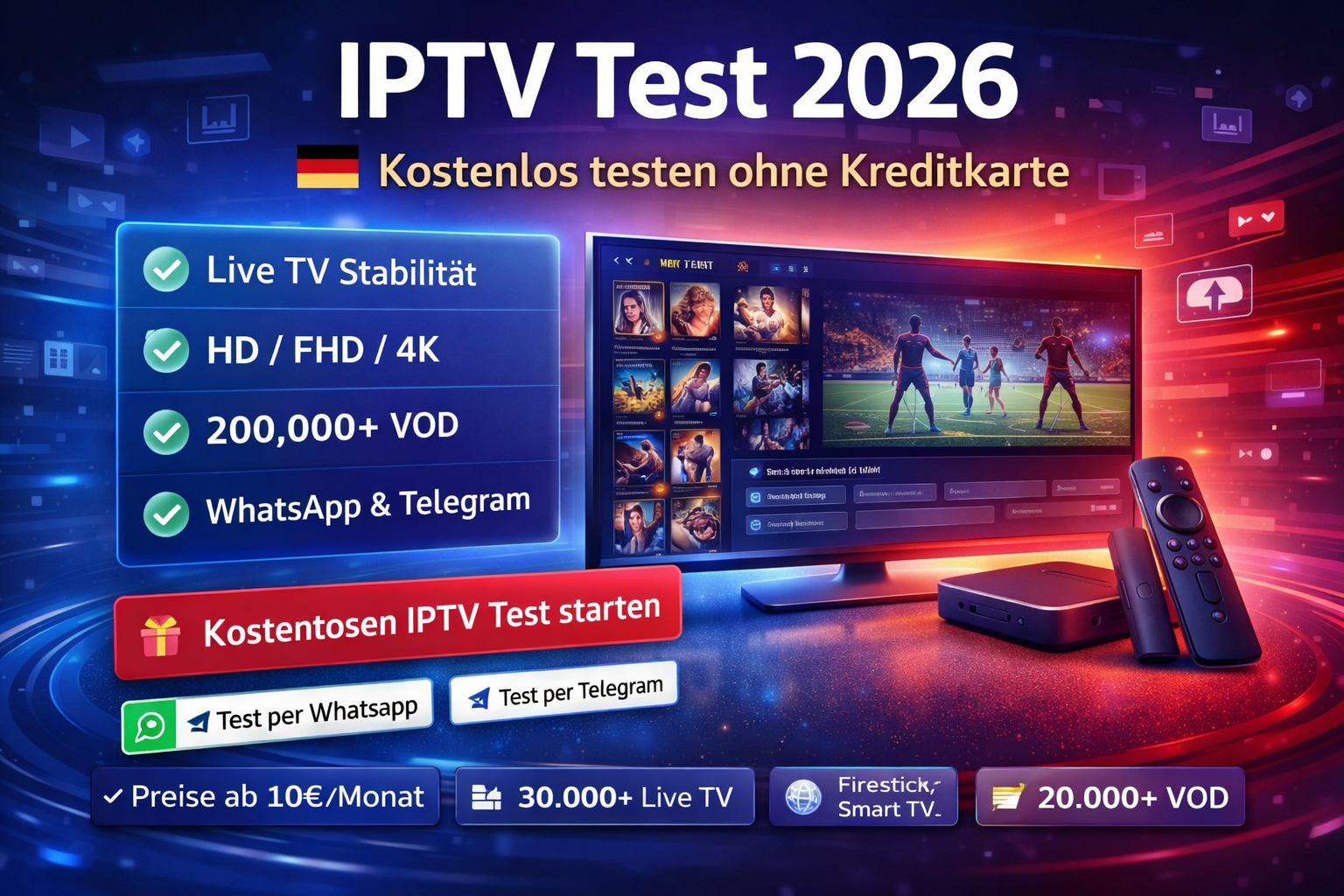 iptv test kostenlos deutschland 2026 ohne kreditkarte