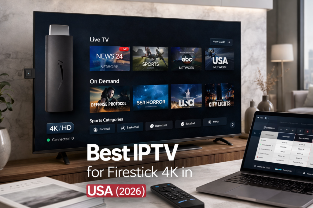 FLIXUS best IPTV for Firestick 4K in USA 2026 streaming setup live TV sports VOD guide